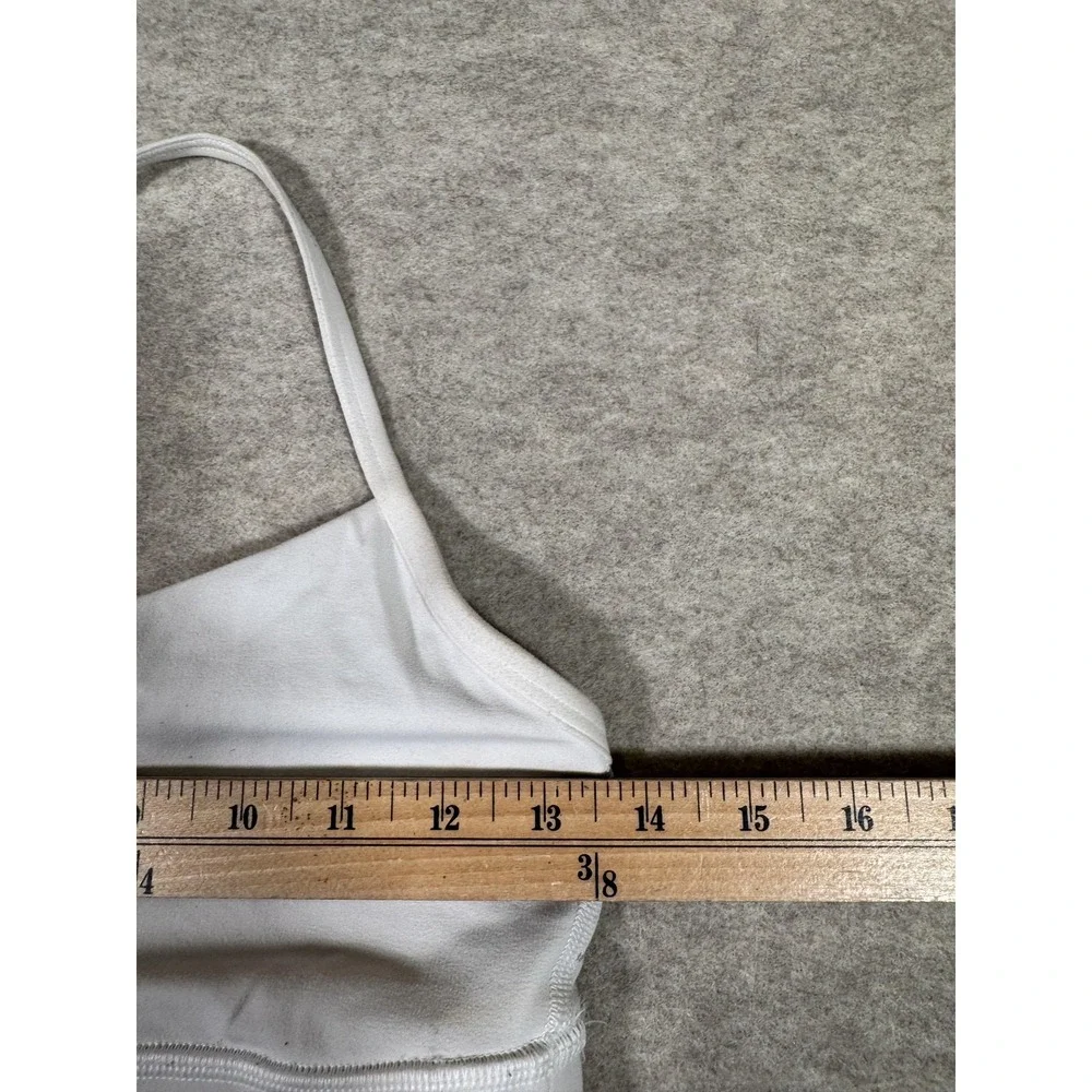 Lululemon Sports Bra Womens 8 White Racerback Stretch Yoga Athletic Gym Running